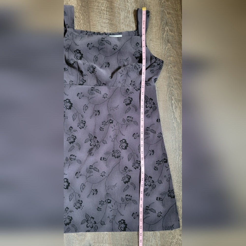 Y2K Whimsgoth Rampage Mini Dress Juniors 11 Black Gray Boho Floral Sleeveless - Picture 10 of 11